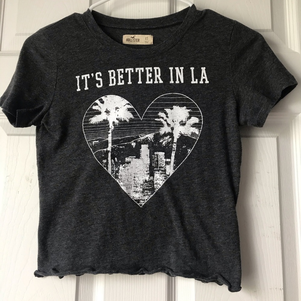 Hollister grey crop top